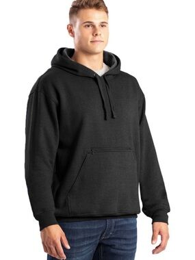 Berne Berne Heritage Zippered Pocket Hooded Pullover Sweatshirt Black XL